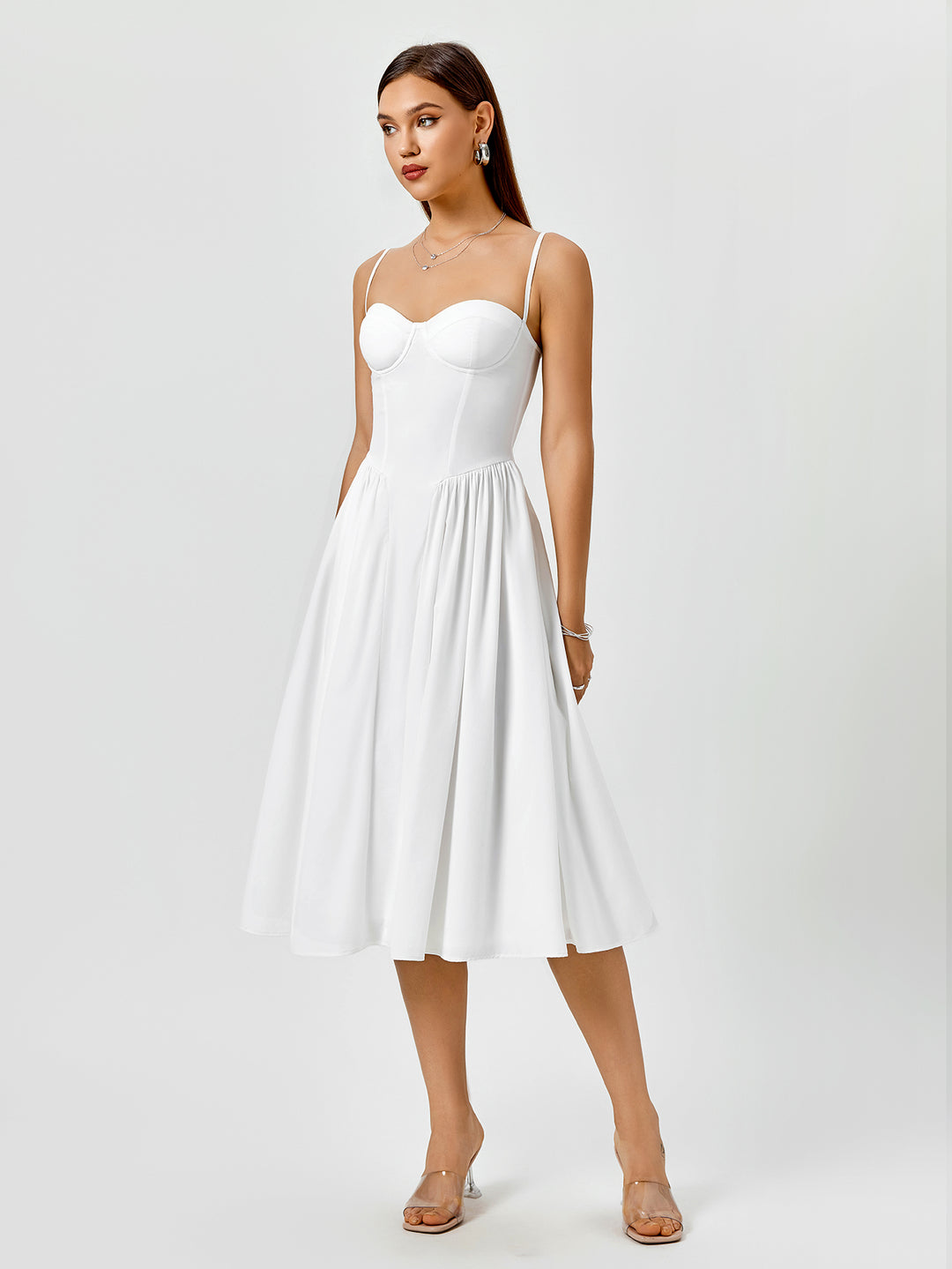 corset backless maxi dress#color_white