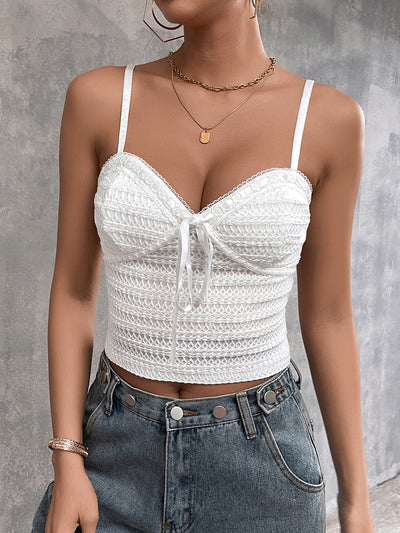 lace trim knitted jacquard crop top#color_white