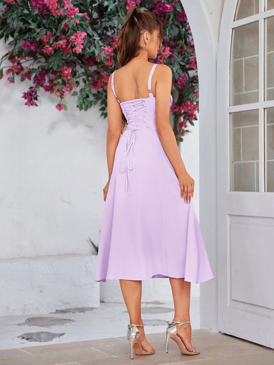 split thigh ruched bust cami dress#color_lilac